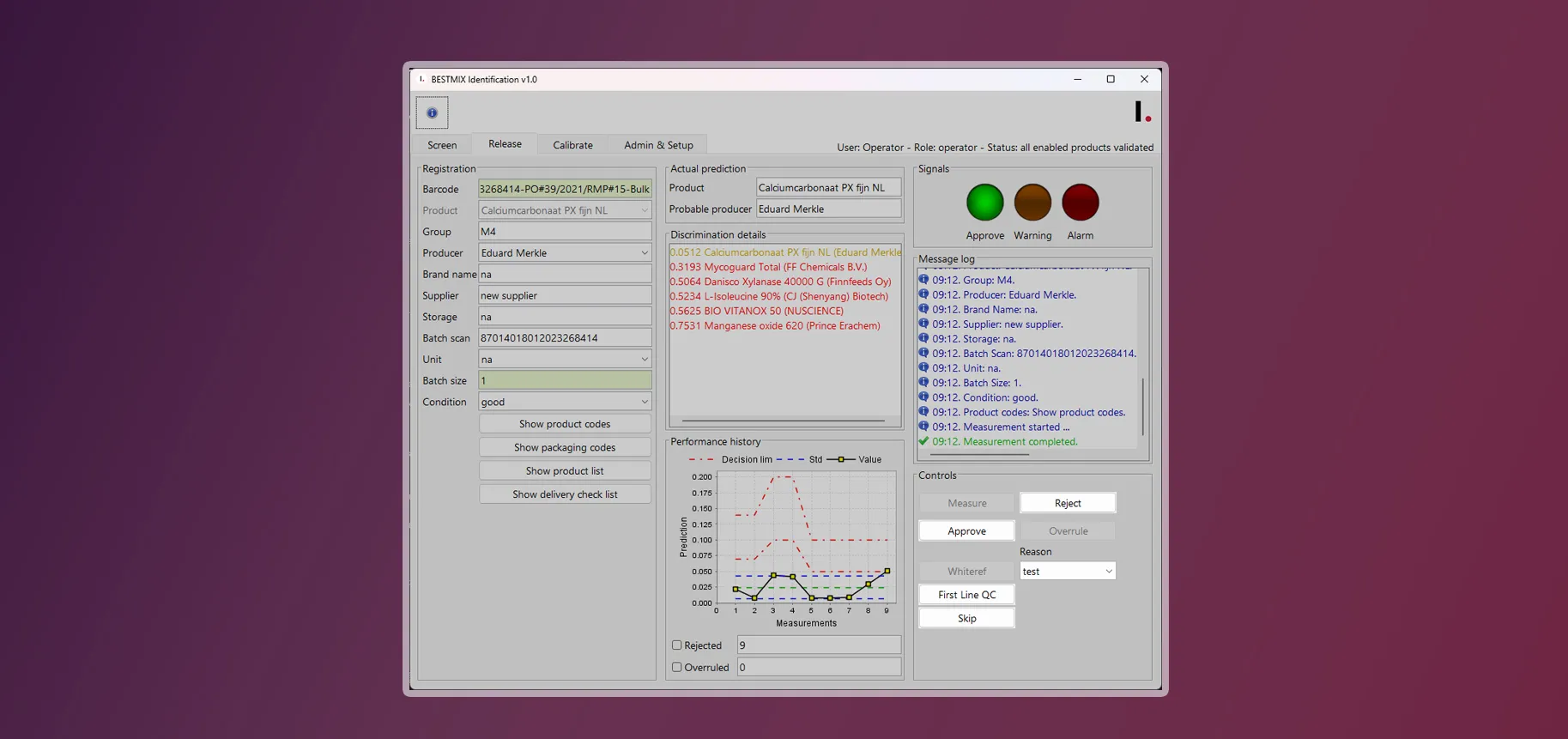 verify raw materials